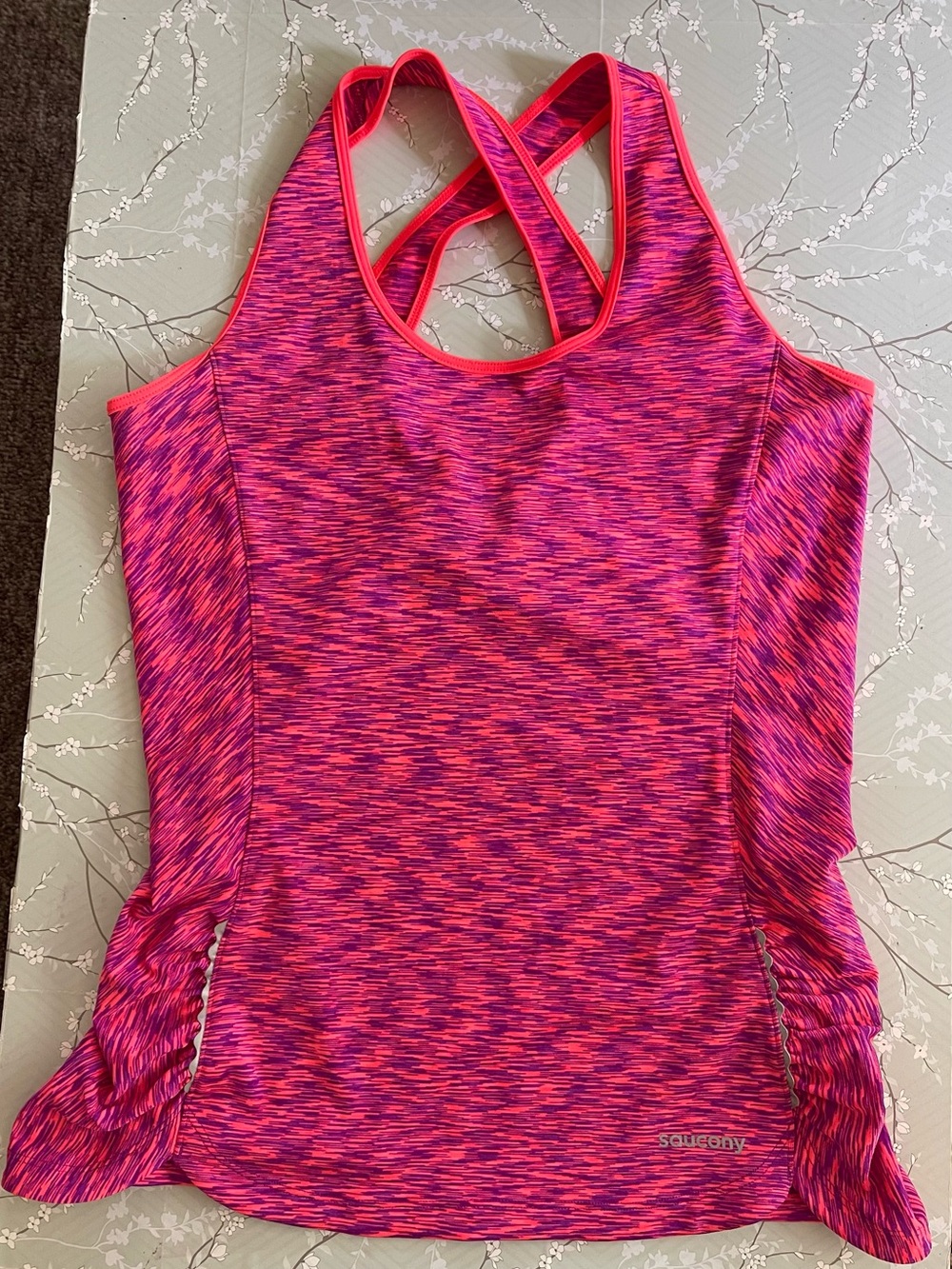 Saucony Pink/Purple Space-Dye Crossback Tank